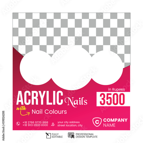 Vector beauty salon social media post design
