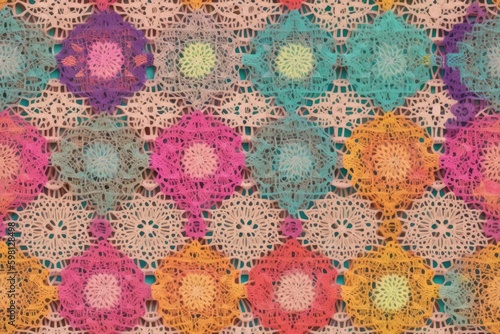 Nahtlos wiederholendes Muster - Bunte Spitze Stoff - Textil Photographie - Nahaufnahme