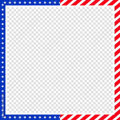 United States of America empty blank copy space frame design for message, image, and texts. Design with star and stripe. Vector illustration.