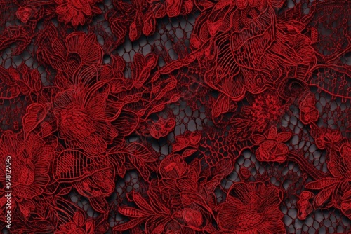 Nahtlos wiederholendes Muster - Rote Spitze Stoff - Textil Photographie - Nahaufnahme photo