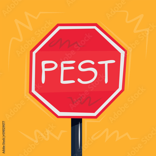 Warning sign (Pest), vector illustration.