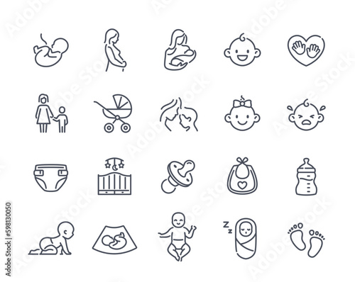 Maternity icons set