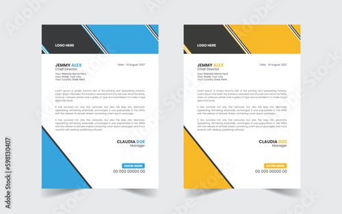 The Best Corporate Modern Letterhead Template Design. Abstract vector layout background set. Flyer Layout with Geometric, poster flyer pamphlet brochure cover design layout space for photo background