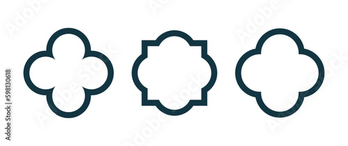Quatrefoil symbol set. Quatrefoil geometric shape. Vector Generative AI