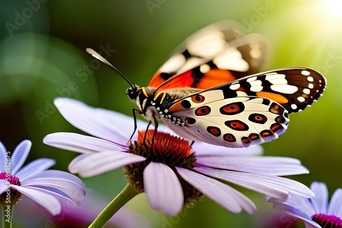 Incredible butterfly perched on an Osteospermum Generative AI