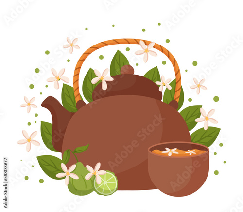Bergamot Tea Is A Citrusy, Aromatic Infusion Made With Dried Bergamot Peel And Black Tea Leaves. It Has A Bold Generative AI