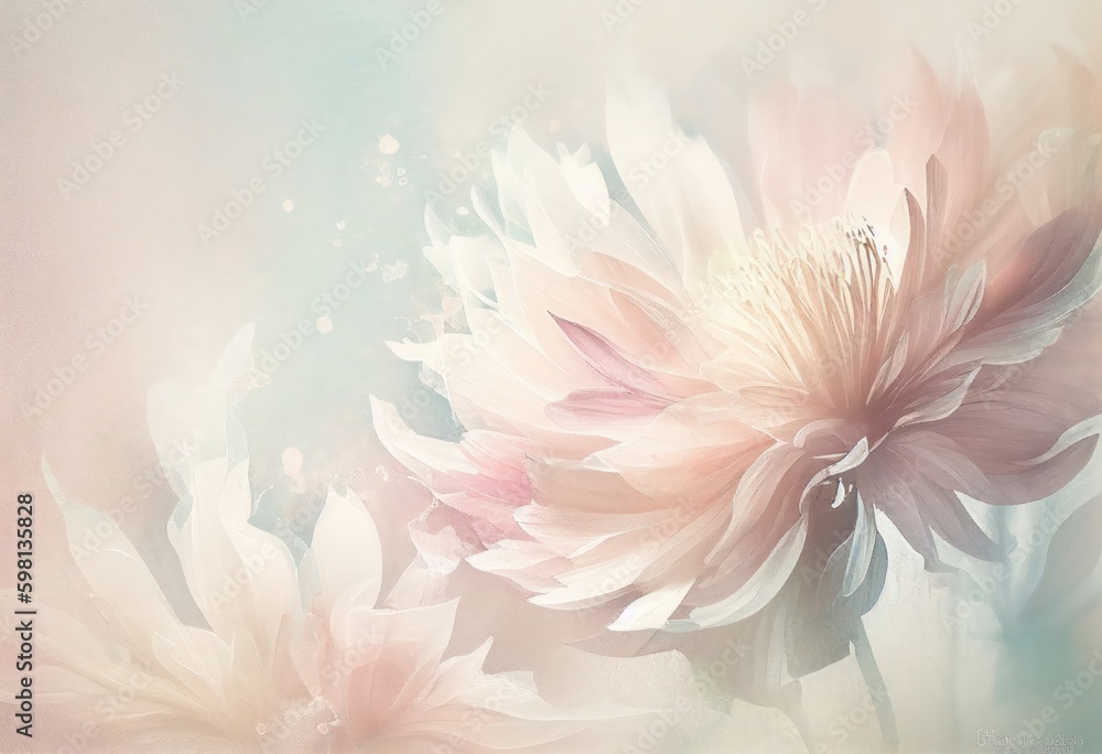 Abstract floral background with watercolor effect by Generative AI