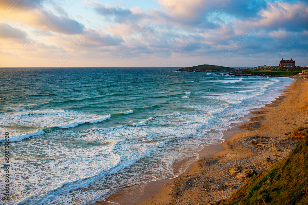 Fistral beach at sunset