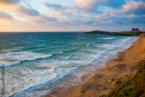 Fistral beach at sunset photo