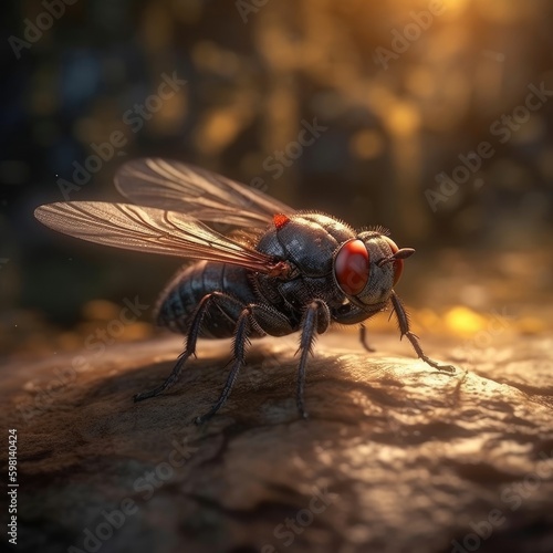 Fly in natural habitat (generative AI) © HandmadePictures