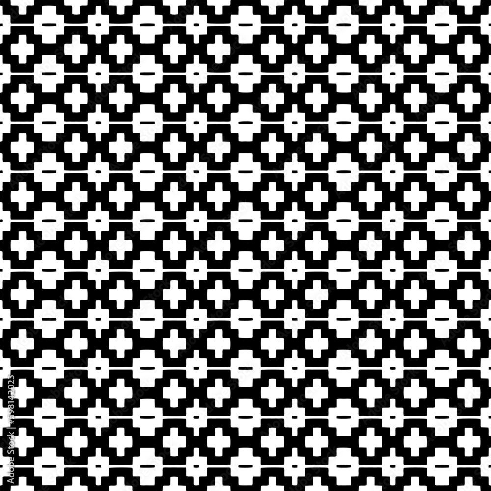 Seamless repeating pattern.  Black and white pattern for web page, textures, card, poster, fabric, textile.