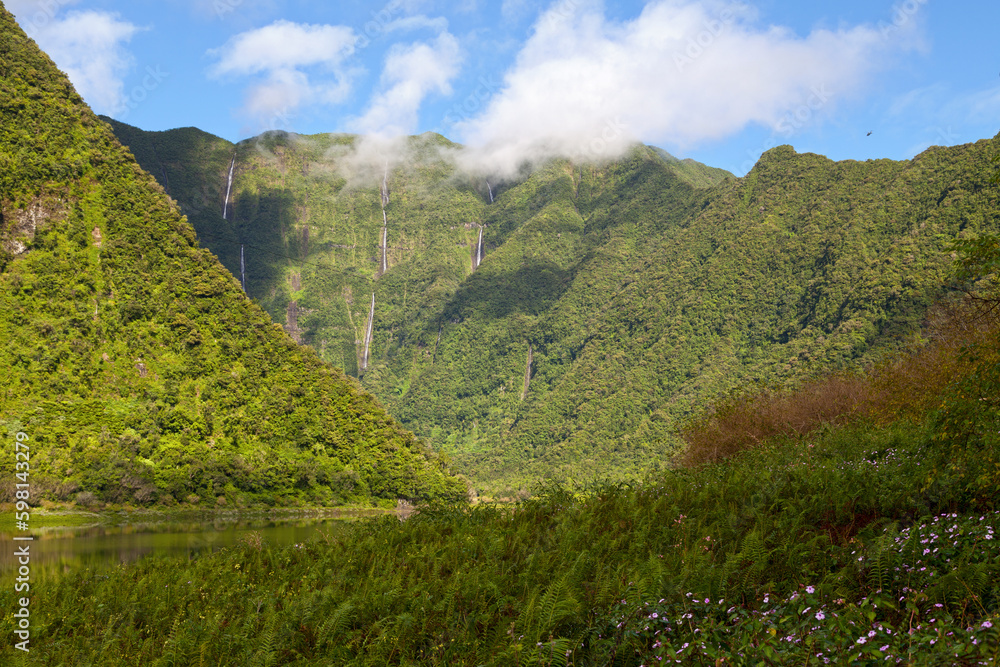 Grand Etang and the Bras d'Annette waterfalls in Reunion Island