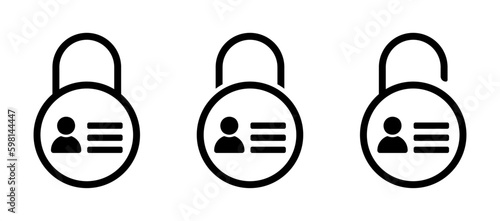  Personal data protection flat vector icons set. Password protection vector signs set