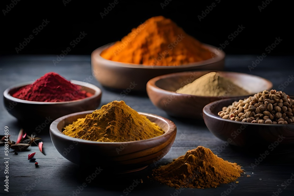 spices in bowls 