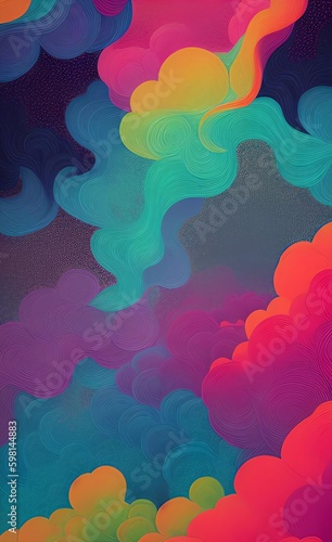 Bright modern abstract background gradient coloured smoke - AI generative art