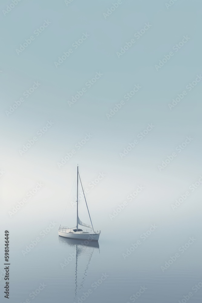 Minimalist photography of a sail boat 