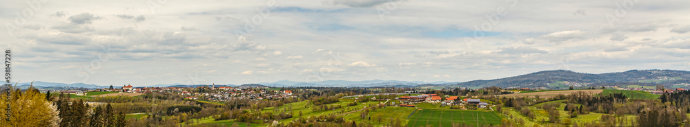 Naklejka premium View at Thyrnau near Passau in lower bavaria, germany, in spring