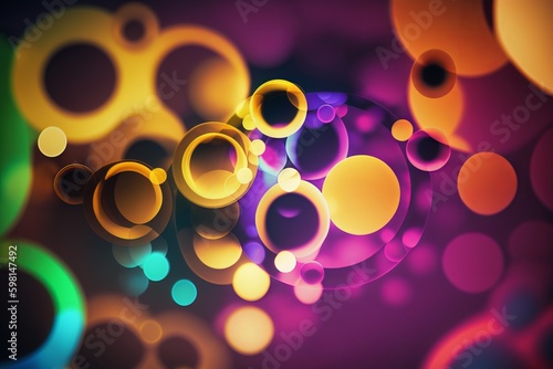 Colorful Defocused Circular Facula Abstract Background - Generative AI
