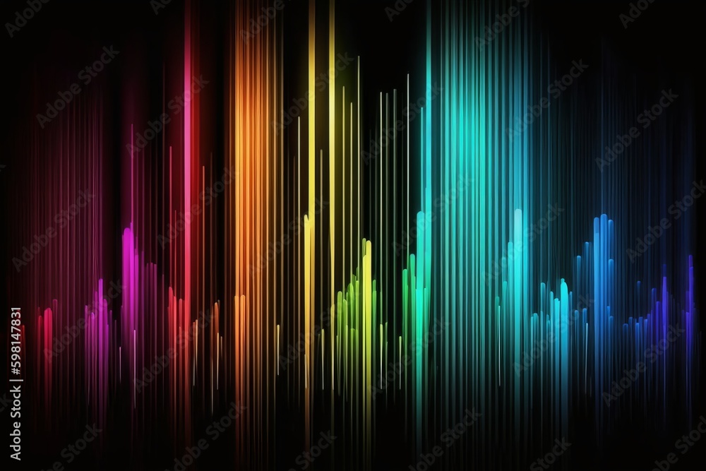 Multicolored Light Vertical Lines Wave Animation on Black Multicolored Light Vertical Lines Wave Animation on Black