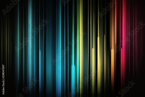 Multicolored Light Vertical Lines Wave Animation on Black