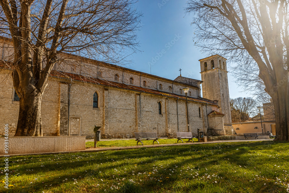 View at Church of Our Lady of the Sea in Pula, Istria, Croatia in early spring