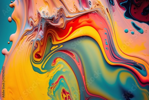 Intensive Colorful Mix of Acrylic Vibrant Colors - Generative AI