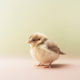 Cute bird. Set of funny pet animals isolated on colorful background. Generative AI.