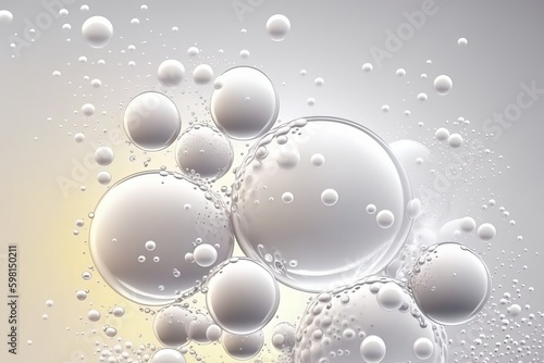 Macro Liquid Bubbles - 3D Animation of Transparent Cosmetic Cream Sample - Generative AI