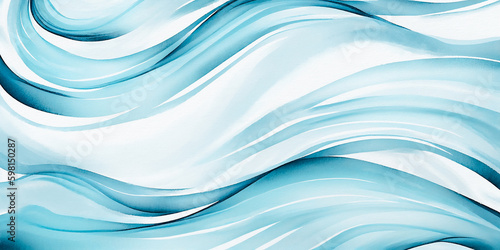 Blue and white abstract water wave texture backdrop. Banner Graphic Resource as background for ocean wave and water wave abstract graphics. Paint over Generative AI