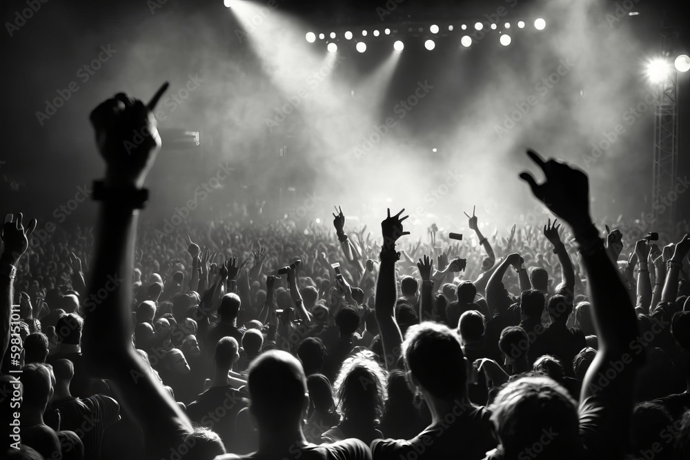 Rock Concert Crowd: A Thrilling Experience - Generative AI