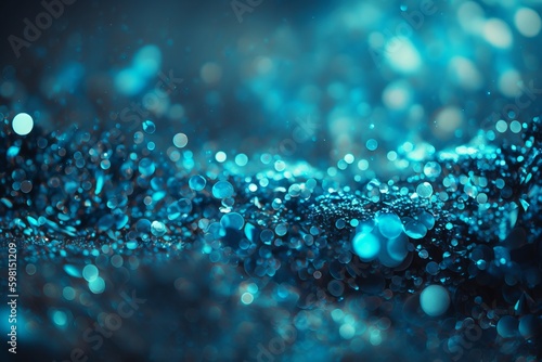 Abstract Blue Glitter Background for Christmas and New Year - Generative AI