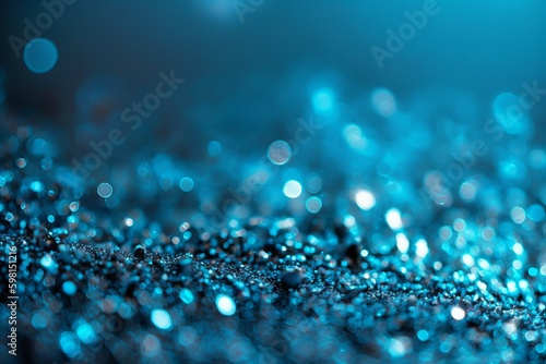 Abstract Blue Glitter - Christmas and New Year Texture - Generative AI