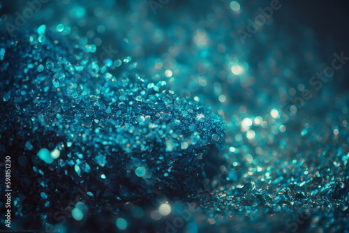Abstract Blue Glitter Texture for Christmas and New Year - Generative AI