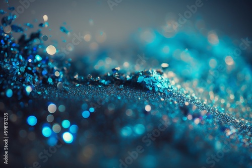 Abstract Blue Glitter - Festive Texture for Christmas and New Year - Generative AI
