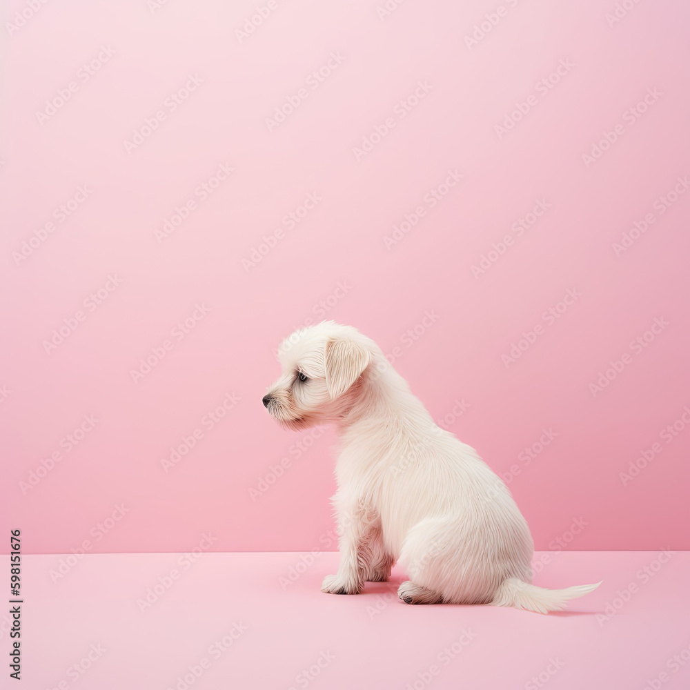 Cute dog. Set of funny pet animals isolated on colorful background. Generative AI. Cute dog. Set of funny pet animals isolated on colorful background. Generative AI.