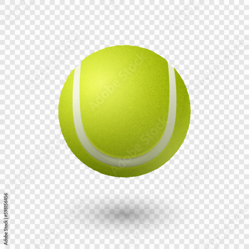 Vector 3d Realistic Green Textured Tennis Ball in Flight Icon Closeup Isolated. Tennis Ball Design Template for Sports Concept, Competition, Advertisement. Front View. Vector Illustration