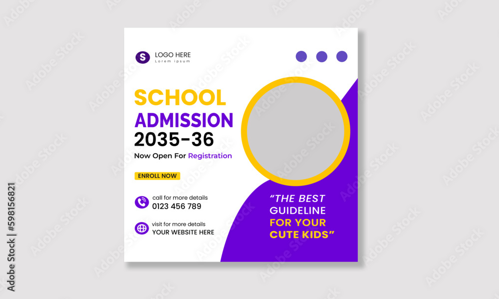 School admission and Education Social Media Template.