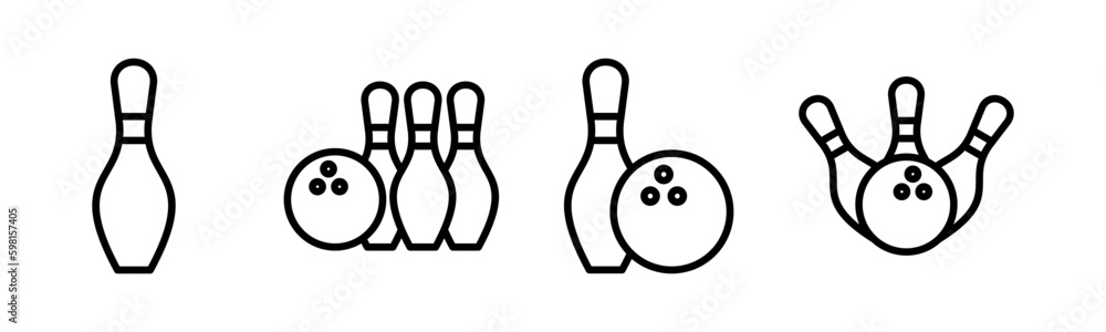 Bowling icon vector illustration. bowling ball and pin sign and symbol. Bowling icon vector illustration. bowling ball and pin sign and symbol.