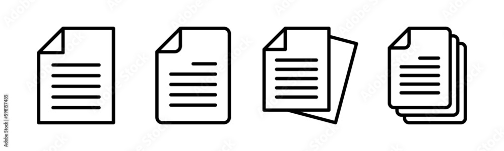 Document icon vector illustration. Paper sign and symbol. File Icon Document icon vector illustration. Paper sign and symbol. File Icon