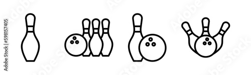 Bowling icon vector illustration. bowling ball and pin sign and symbol.