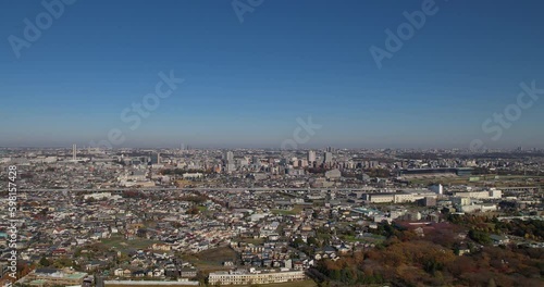 空撮 - 日本の都市風景 東京都府中市 観光 ビジネス 左ドリー photo