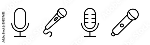 Microphone icon vector illustration. karaoke sign and symbol