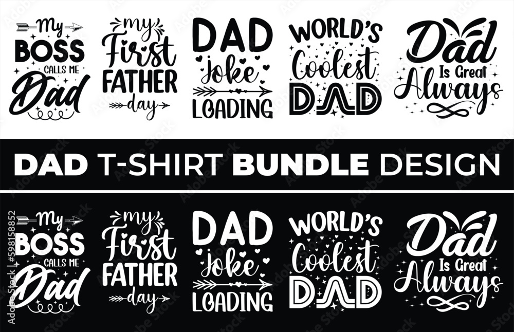 Dad bundles t-shirt designs in illustration.