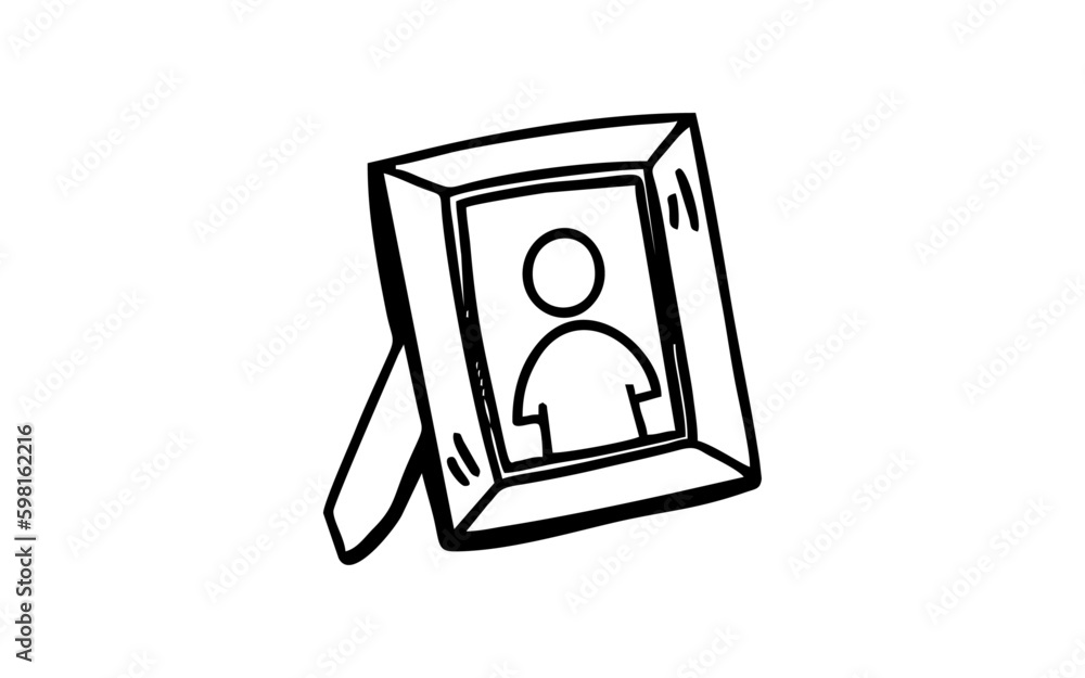 FRAME PHOTO Doodle art illustration with black and white style. FRAME PHOTO Doodle art illustration with black and white style.
