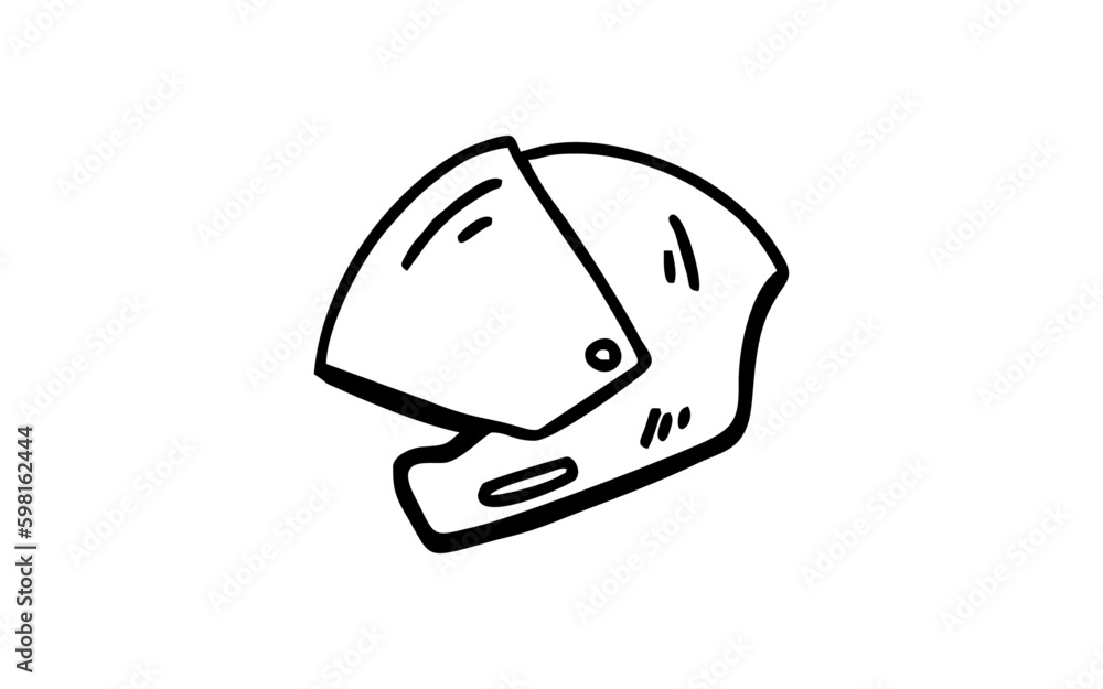 HELM Doodle art illustration with black and white style. HELM Doodle art illustration with black and white style.