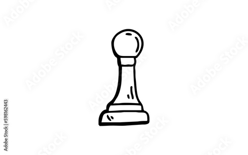 PAWN Doodle art illustration with black and white style.