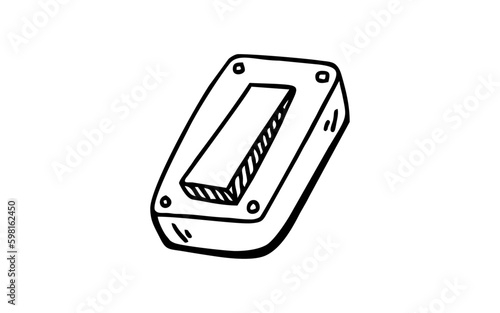 SWITCH Doodle art illustration with black and white style.