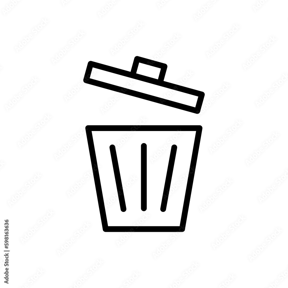 Bin icon vector. Simple trash sign illustration on white background..eps Bin icon vector. Simple trash sign illustration on white background..eps