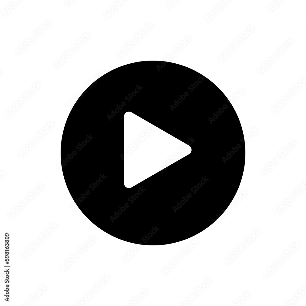 Play button icon vector. Simple play sign illustration on white background Play button icon vector. Simple play sign illustration on white background