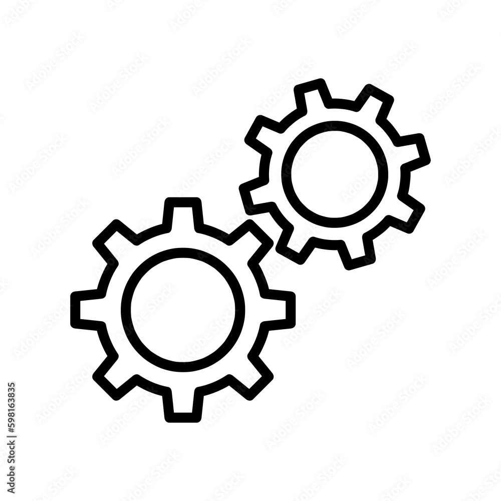 Setting icon vector. Simple cog sign illustration on white background Setting icon vector. Simple cog sign illustration on white background